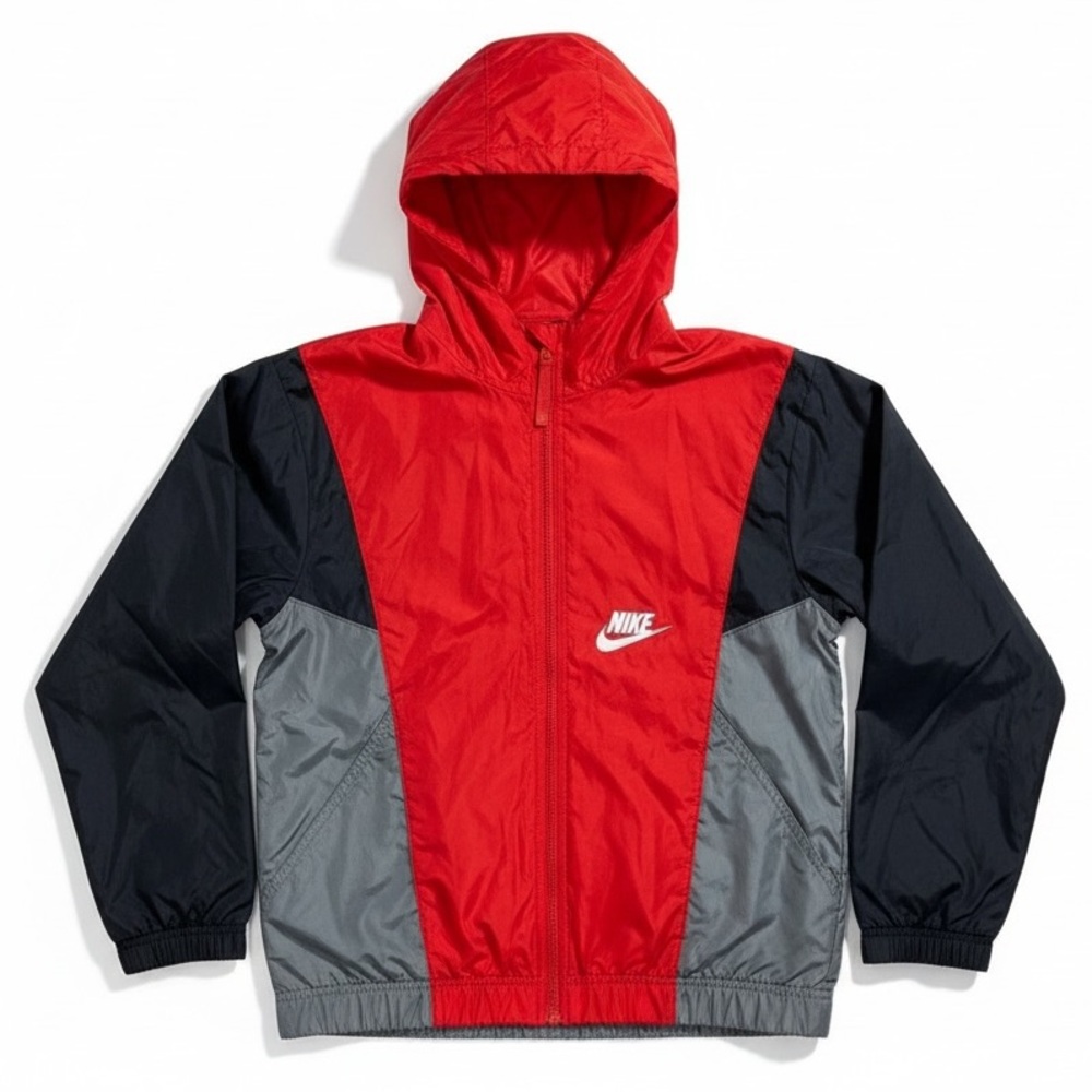 Nike Kids Red and Black Raincoat